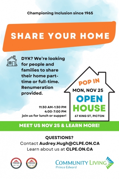 Share Your Home! Drop In Open House Nov 25, 2024